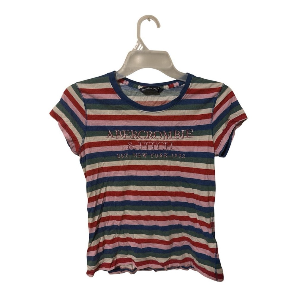 Abercrombie & Fitch multi-colored horizontal striped baby tee